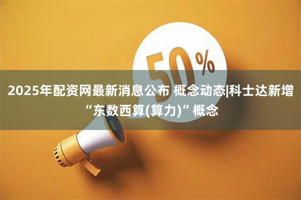 2025年配资网最新消息公布 概念动态|科士达新增“东数西算(算力)”概念