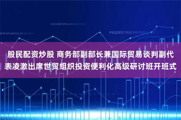 股民配资炒股 商务部副部长兼国际贸易谈判副代表凌激出席世贸组织投资便利化高级研讨班开班式