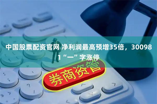 中国股票配资官网 净利润最高预增35倍,300981“一”字涨停